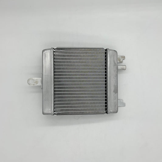 Metallic radiator on a gray background