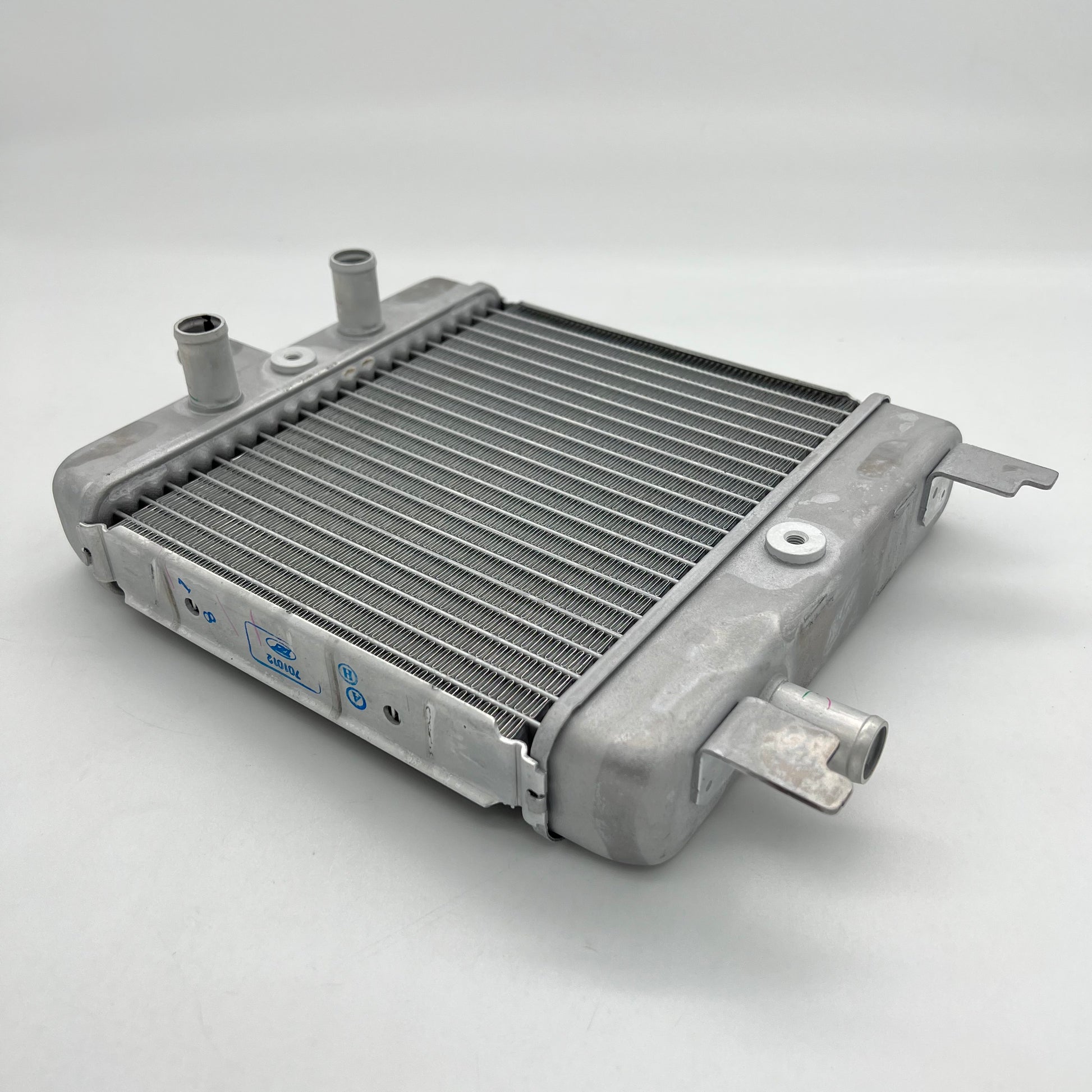 Metallic radiator on a white background
