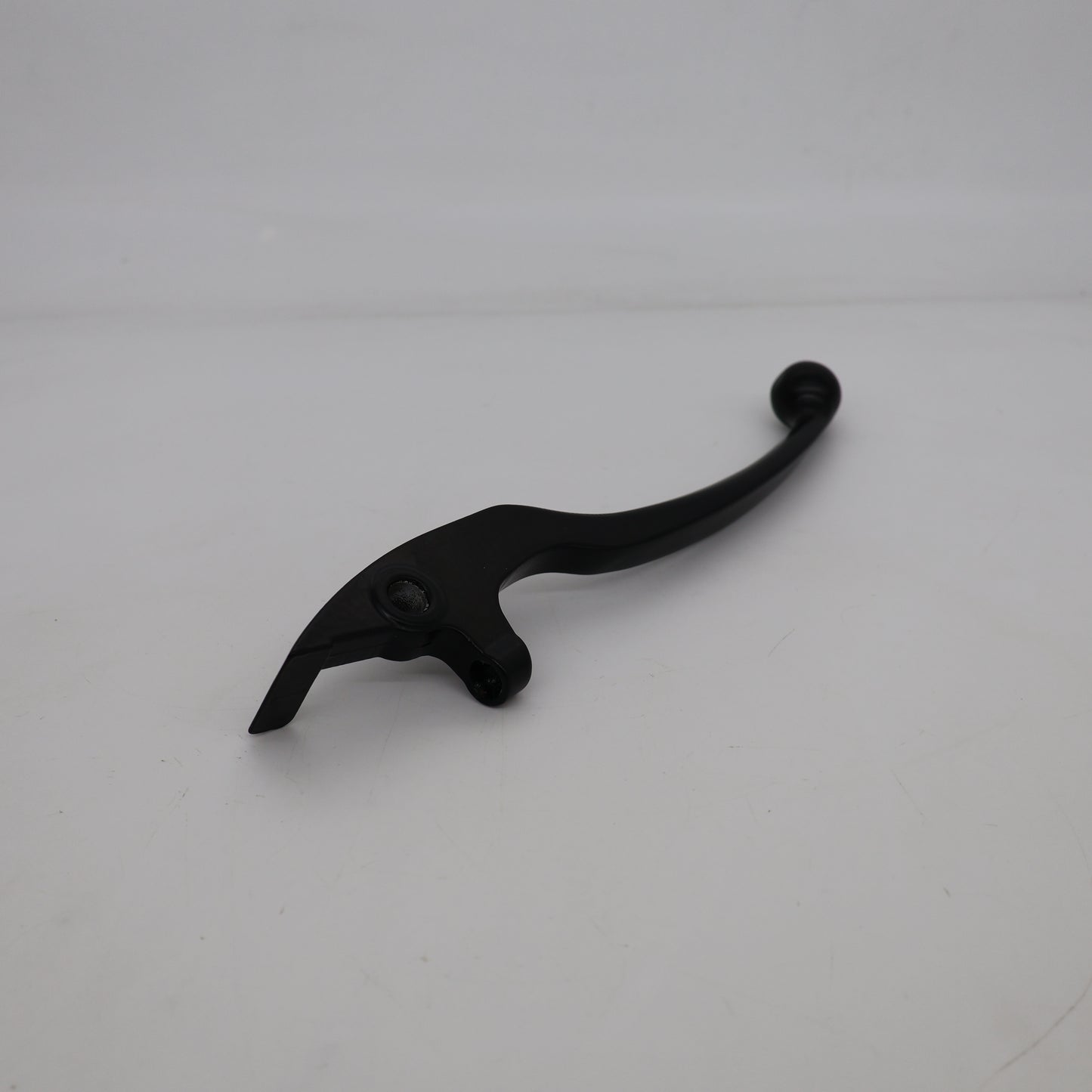 Black metal lever on a white background
