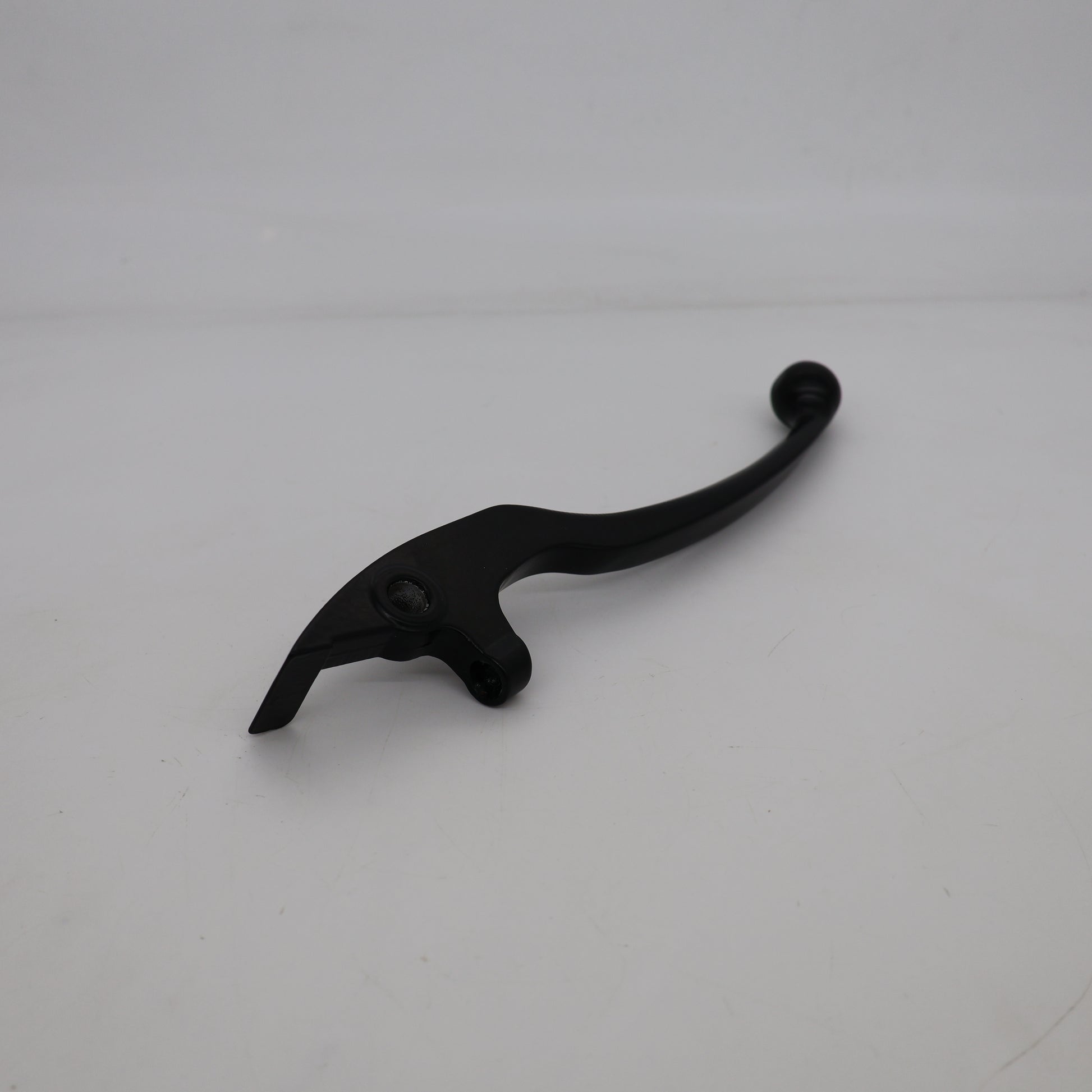 Black metal lever on a white background