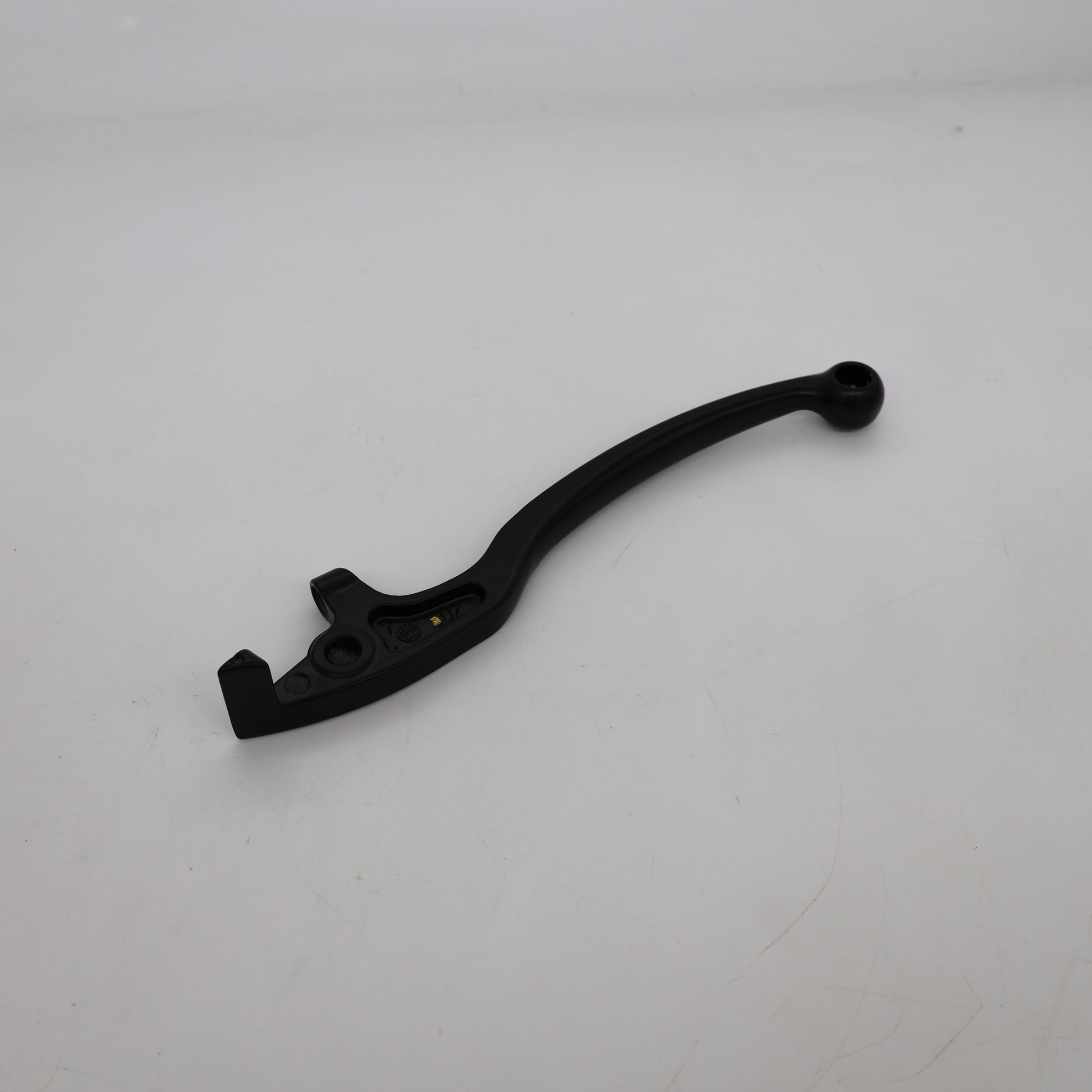 Black brake lever on a white background