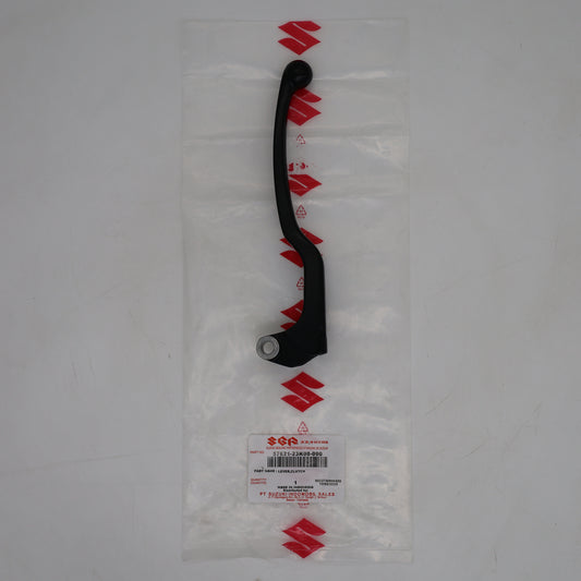 Black lever on a clear plastic bag with Suzuki branding