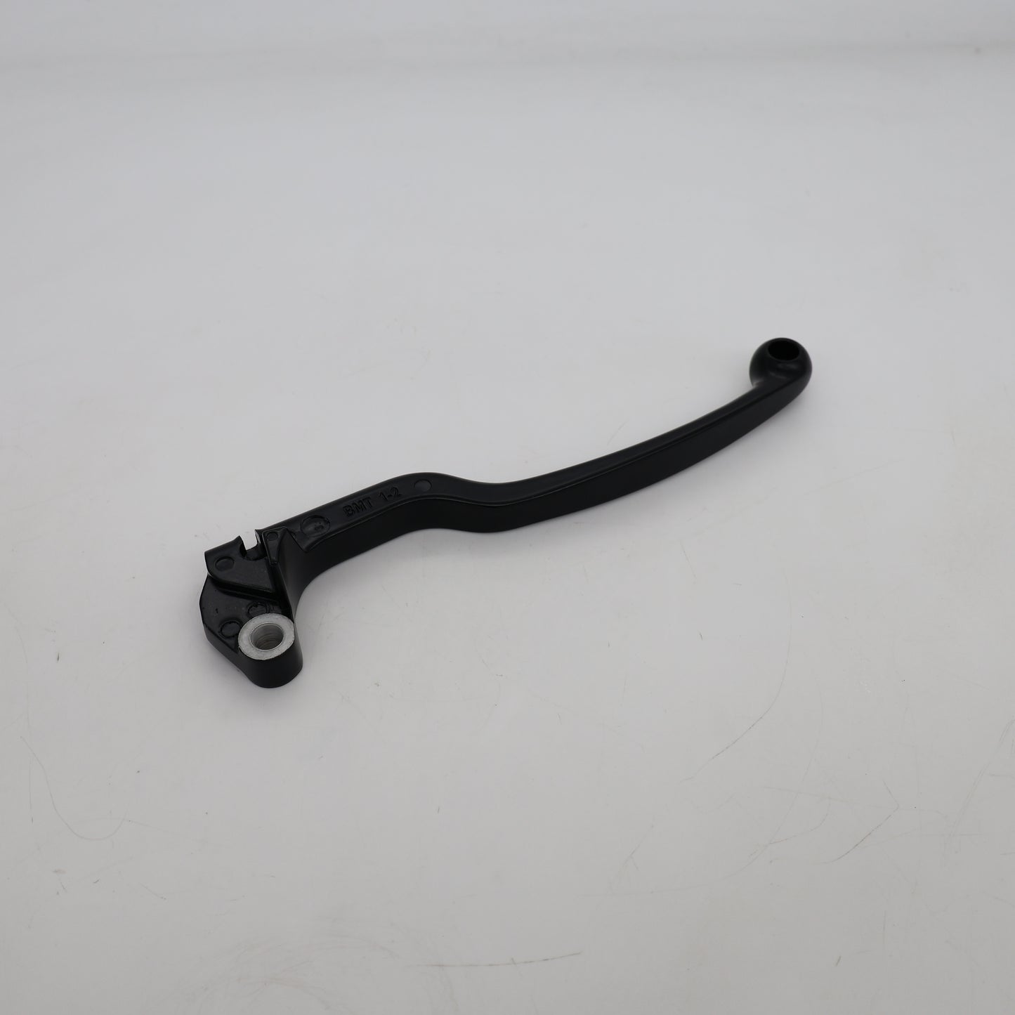 Black metal lever on a white background