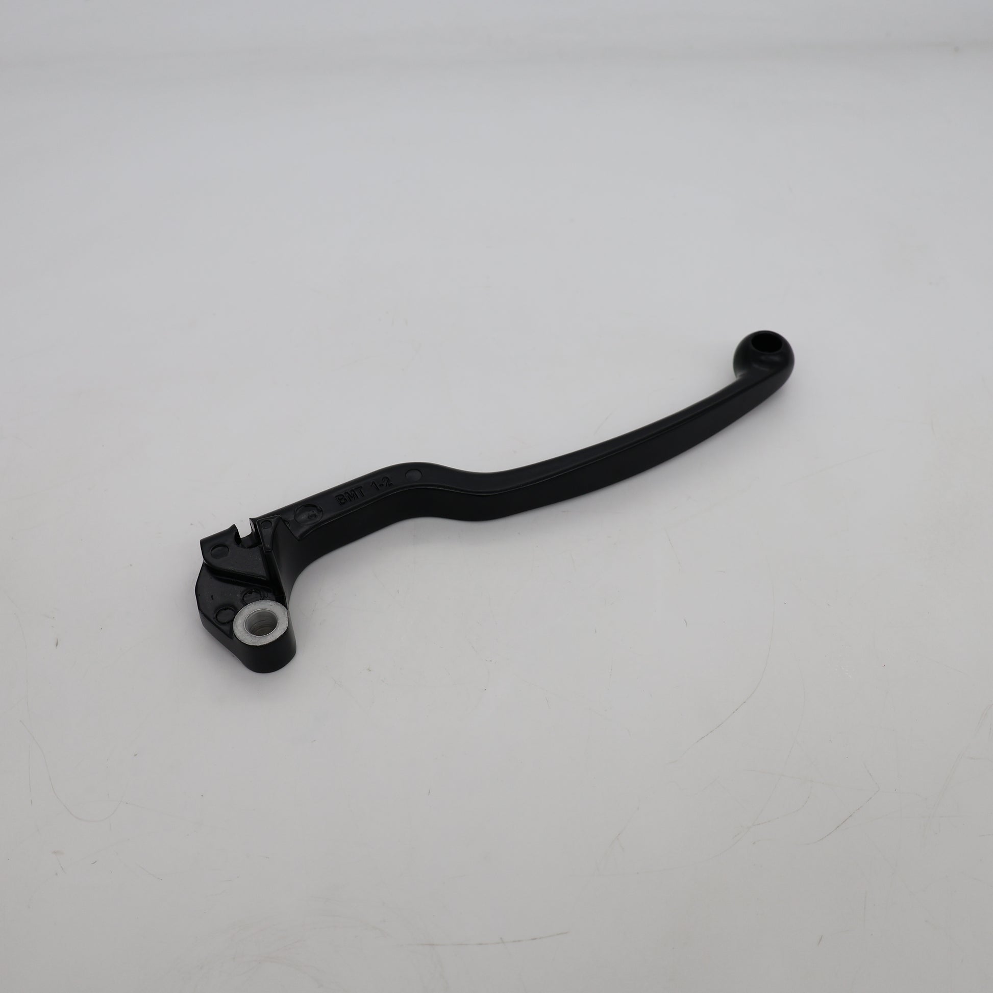 Black metal lever on a white background